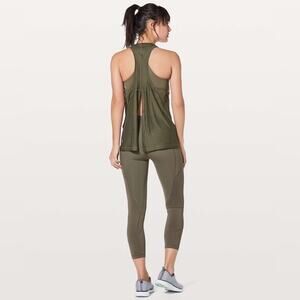 LULULEMON 🆕 NWT Olive Green Sage Miles Ahead Sleeveless Tank Size 10